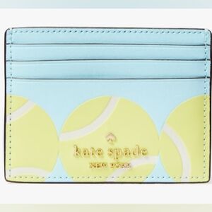 Kate Spade Blue and Yellow Grand Slam Tennis Card Holder